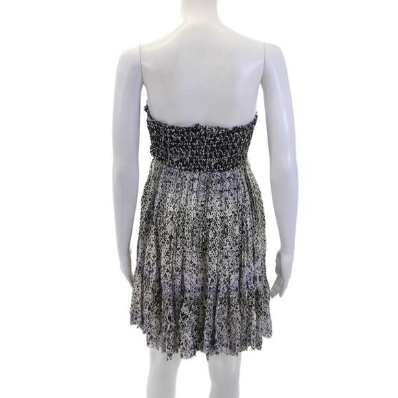 FP One by Free People Women's Strapless Smocked Tiered Mini Dress Black Size S - Picture 3 of 4
